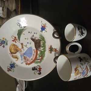 Arklow Ireland Charming Children's Dish Set Little Bo Peep Plate Cup Small Cup